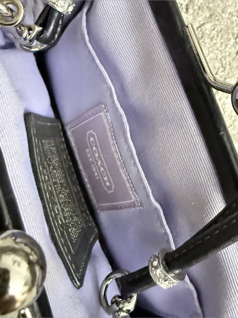 Black Women's Frame-Top Satin and Leather Handbag - Picture 2 of 3